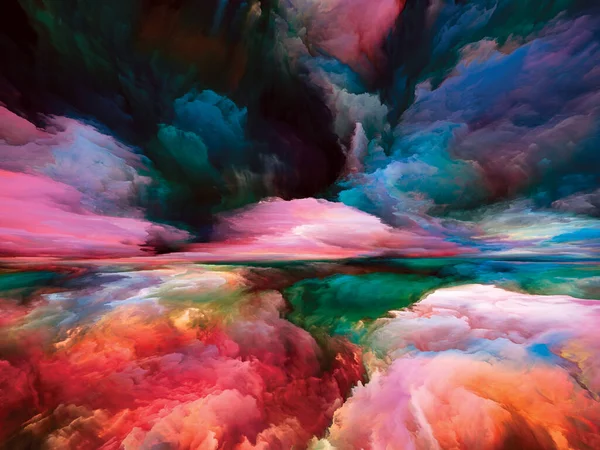 光谱的土地 彩色梦系列 与内心世界 想象力 艺术和设计相关的绘画 纹理和渐变云的背景设计 — 图库照片