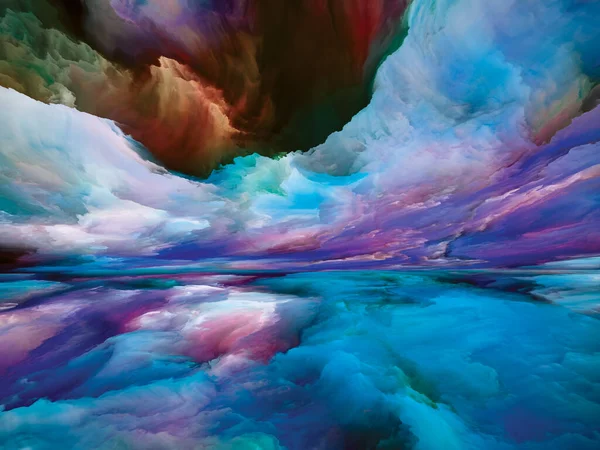 Mistero Del Paesaggio Serie Color Dreams Disposizione Creativa Vernice Texture — Foto Stock