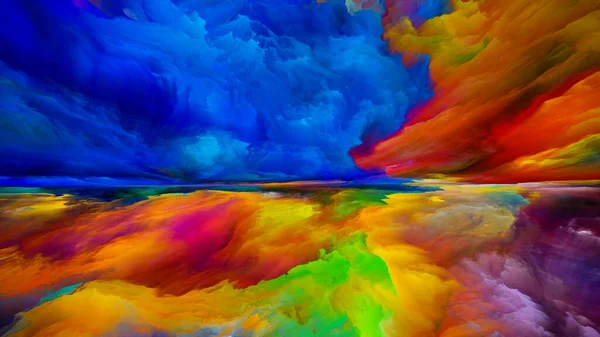 Rainbow Landscape Série Sonhos Cor Composição Pintura Texturas Nuvens Gradientes — Fotografia de Stock