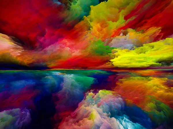 Regnbågens Landskap Color Dreams Serien Sammansättning Färg Texturer Och Lutning — Stockfoto