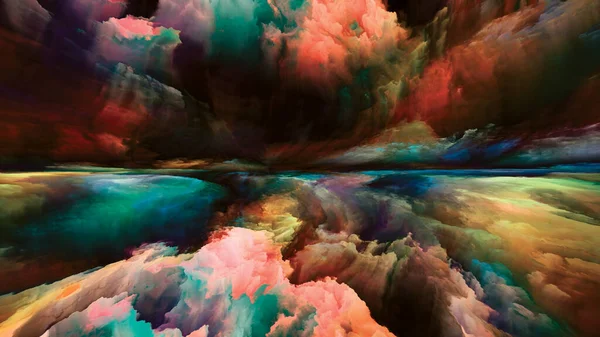 グラデーションの風景 世界シリーズには登場しない デザインをテーマとした色彩 グラデーション雲の抽象的な配置 — ストック写真