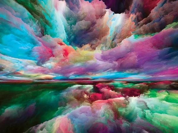 Multicolor Landscape Vidět Seriál Nikdy Svět Tvůrčí Uspořádání Barev Textur — Stock fotografie