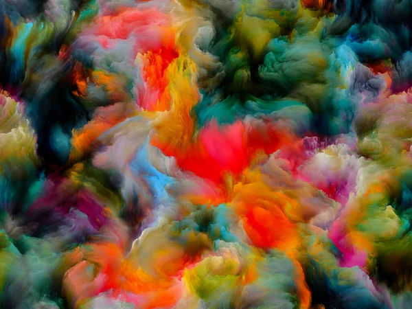 Leinwand Aus Farbenfroher Dynamischer Dicker Fraktalfarbe Zum Thema Kreativität Und — Stockfoto