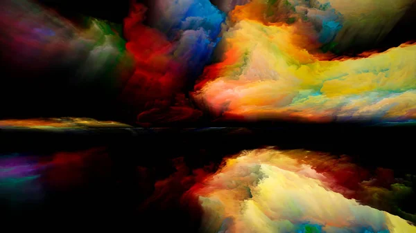 Spektrální Hory Útěk Reality Tvůrčí Uspořádání Surreálného Západu Slunce Barvy — Stock fotografie