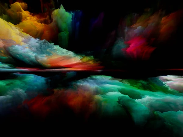 Спектральные Горы Серия Реальности Реальности Creative Arrangement Surreal Sunset Colors — стоковое фото