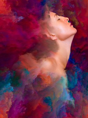 Hayalindeki genç bayan sanki uçuyormuş gibi hareket ediyor. 