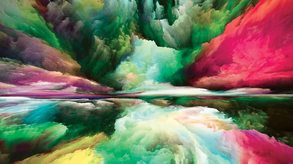 Paesaggio Multicolore Serie Color Dreams Composizione Vernice Texture Nuvole Gradiente — Foto Stock