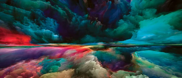 Paysage Imaginaire Série Color Dreams Conception Abstraite Faite Peinture Textures — Photo