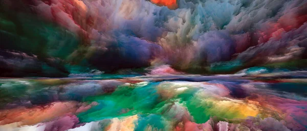 Rainbow Landscape Série Sonhos Cor Design Composto Por Pintura Texturas — Fotografia de Stock