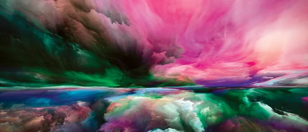 Horizon Espectral Paisagens Série Mente Abstração Pintura Brilhante Gradientes Movimento — Fotografia de Stock