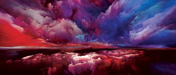多色の風景 色夢シリーズ 内側の世界 想像力 芸術とデザインをテーマにしたペイント テクスチャ グラデーション雲の構成 — ストック写真