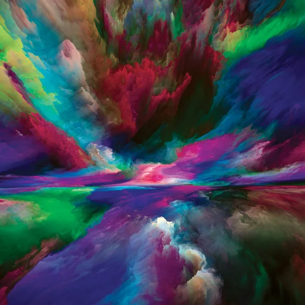 五彩斑斓的风景 彩色梦系列 以内心世界 艺术和设计为主题的绘画 纹理和渐变云的构成 — 图库照片