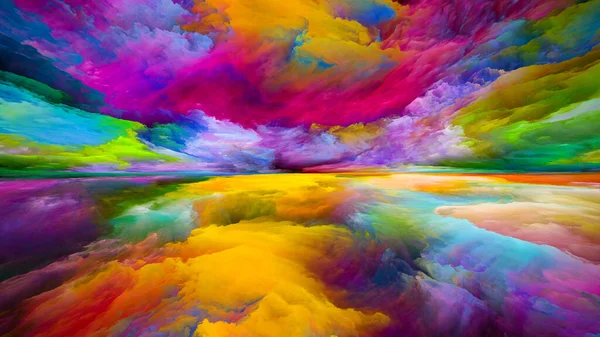 Rainbow Landscape Color Dreams Series Composition Paint Textures Gradient Clouds — Stock Photo, Image