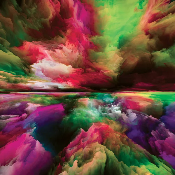Paisagem Paraíso Série Sonhos Cor Fundo Pintura Texturas Nuvens Gradientes — Fotografia de Stock