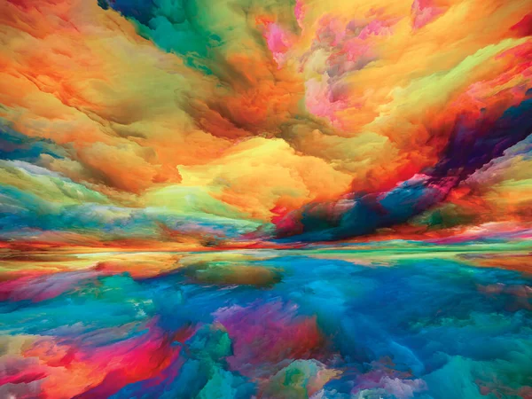 Paradieslandschaft Serie Color Dreams Hintergrund Aus Farbe Texturen Und Farbwolken — Stockfoto