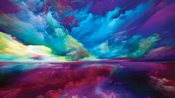 Paisaje Del Arco Iris Serie Sueños Color Composición Pintura Texturas — Foto de Stock