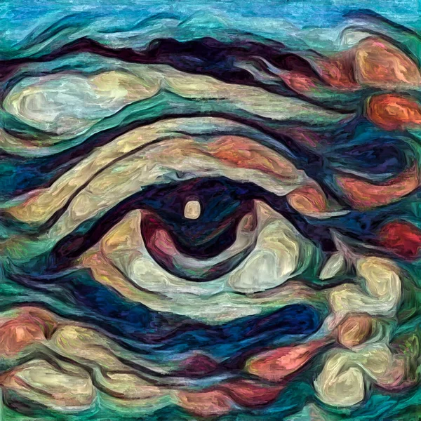 Artistic Vision Series Female Eye Rendered Abstract Painting Style Subject — Stock Photo, Image