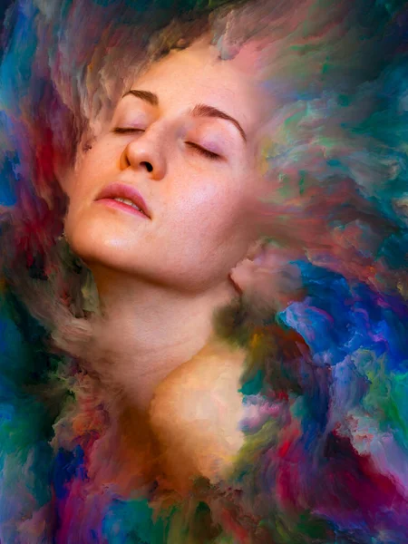 Dünya Serisi Kadın Portresinden Yapılmış Soyut Bir Tasarım Duygular Üzerine — Stok fotoğraf