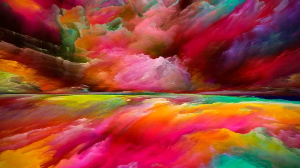 Mistério Paisagem Série Sonhos Cor Interação Pintura Texturas Nuvens Gradientes — Fotografia de Stock
