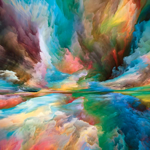 Paisaje Multicolor Serie Sueños Color Composición Pintura Texturas Nubes Gradiente —  Fotos de Stock
