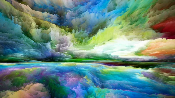 Rainbow Landscape Ver Série Never World Composição Cores Texturas Nuvens — Fotografia de Stock