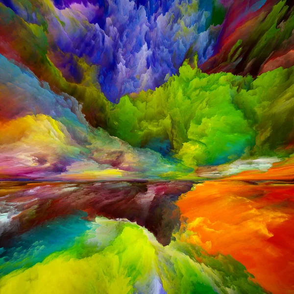 Landschap Van Het Paradijs Kleur Dromen Serie Achtergrond Van Verf — Stockfoto