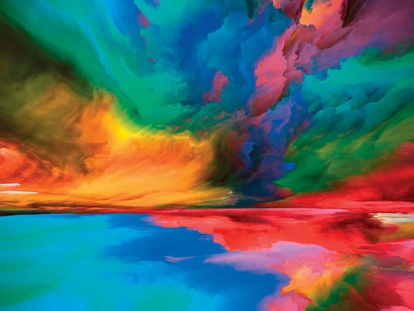 Paisaje Mágico Serie Sueños Color Composición Fondo Pintura Texturas Nubes — Foto de Stock