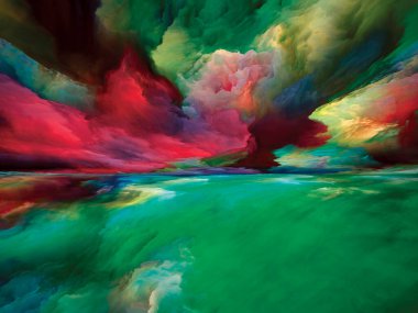 Multicolor Landscape. Color Dreams series. Creative arrangement of paint, textures and gradient clouds  for subject of inner world, imagination, poetry, art and design