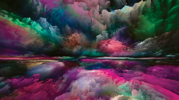 Πολύχρωμο Τοπίο Σειρά Χρωματικών Ονείρων Σύνθεση Χρωμάτων Υφών Και Νεφών — Φωτογραφία Αρχείου