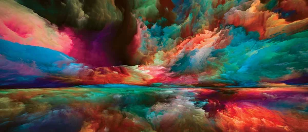 Paesaggio Interno Serie Color Dreams Composizione Astratta Vernice Texture Nuvole — Foto Stock