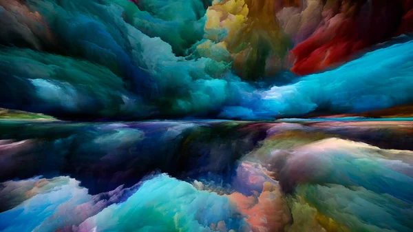 Paesaggio Immaginario Vedendo Mai Serie Del Mondo Sfondo Composto Colori — Foto Stock