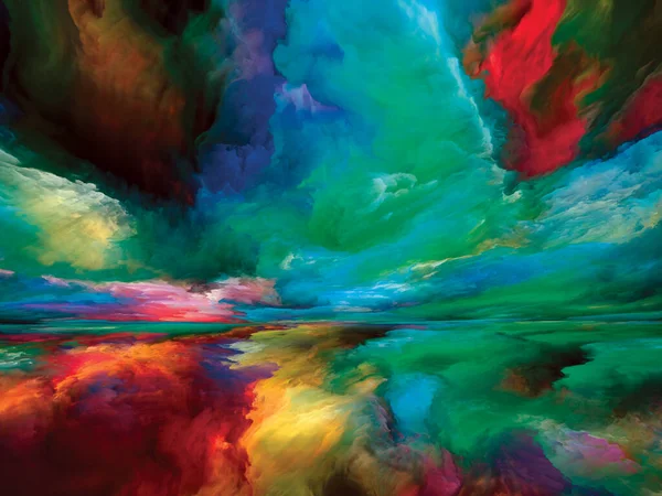 Paesaggio Spettrale Serie Color Dreams Composizione Grafica Vernici Texture Nuvole — Foto Stock