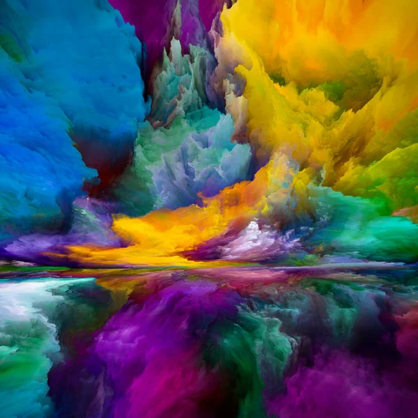 Paysage Multicolore Série Color Dreams Arrangement Créatif Peinture Textures Nuages — Photo