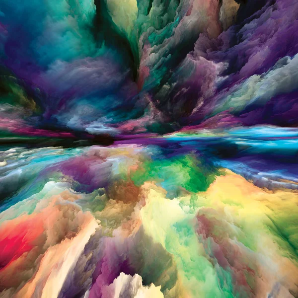 Terra Interior Ver Série Never World Arranjo Cores Texturas Nuvens — Fotografia de Stock