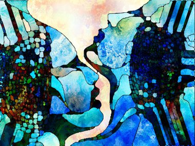 Vitray sonsuza dek serisi. Arka plan tasarımı renk parçaları, şekil desen ve tasarım ve sanat, Uzay Bölümü konuda semboller