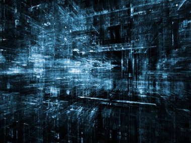 Sanal uzay serisi. Sanatsal soyutlama 3d fraktal tasarım perspektif konu bilgi teknolojisi, bilgisayar ve iletişim içinde oluşur