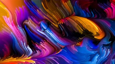 Color In Motion serisi. Tasarım, yaratıcılık ve hayal gücüyle mecazi bir ilişkisi olan sıvı boya kalıbının ekran ve cihazlar için duvar kağıdı olarak kullanılacak bileşimi