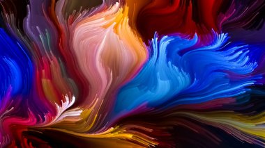 Color In Motion serisi. Tasarım, yaratıcılık ve hayal gücünün ekran ve cihazlar için duvar kağıdı olarak kullanılacak sıvı boya kalıbının düzenlenmesi