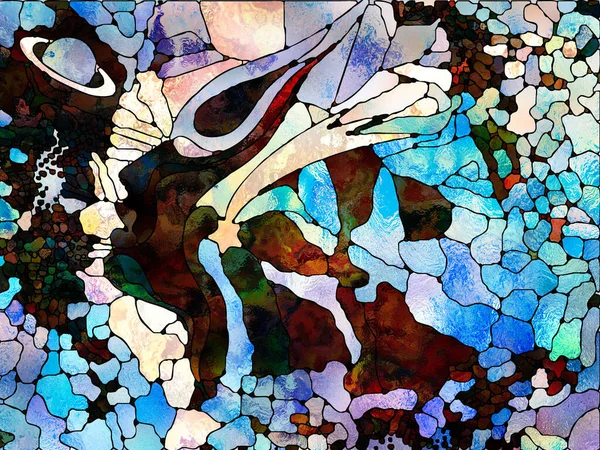 Stained Glass Forever Series Abstract Background Made Color Fragments Shape — Stock Photo, Image