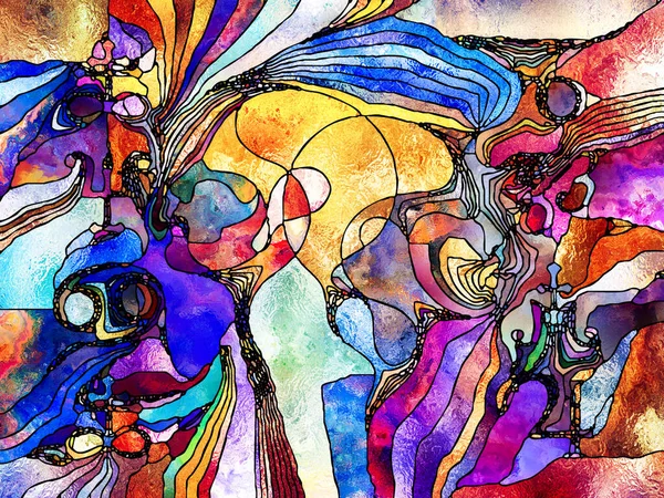 Stained Glass Forever Творческое Оформление Человеческих Профилей Священных Символов Цветовых — стоковое фото