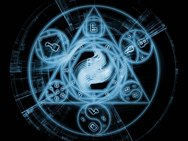 Numeric Connection Series Interplay Number Fractal Geometry Symbols Subject Magic — Stock Photo, Image