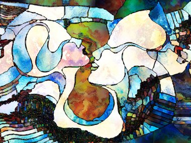 Vitray sonsuza dek serisi. Renk parçaları, şekil desen ve sembolleri sanat, Uzay Bölümü ve tasarım ile ilgili projelerde uygun soyut kompozisyon