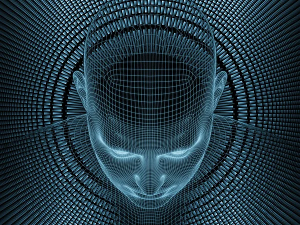 Ακτινοβολεί Μυαλό Σειρά Τρισδιάστατη Απεικόνιση Του Ανθρώπινο Κεφάλι Και Κλαστικό — Φωτογραφία Αρχείου