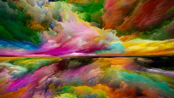 Paisaje Multicolor Serie Sueños Color Disposición Creativa Pintura Texturas Nubes —  Fotos de Stock