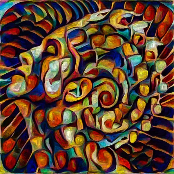 Desde Dentro Cara Femenina Cara Espiral Representada Estilo Pintura Abstracta — Foto de Stock