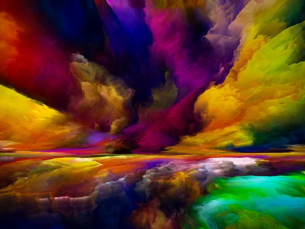 Landschapsmagie Kleur Dromen Serie Achtergrond Compositie Van Verf Texturen Gradiënt — Stockfoto