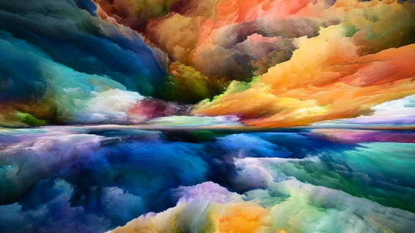 スペクトルの風景 世界シリーズには登場しない 内なる生命 デザインをテーマとした色彩 グラデーションの雲の構成 — ストック写真