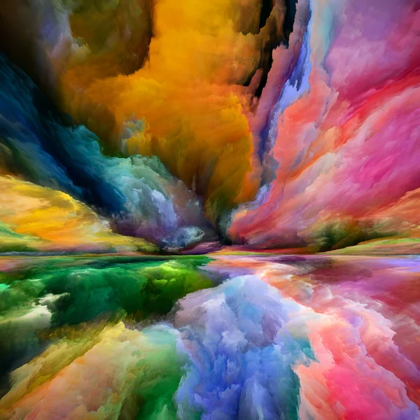 Paysage Multicolore Voir Série Never World Contexte Couleurs Textures Nuages — Photo