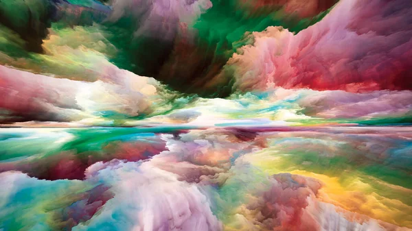 光の雲 現実逃避シリーズ 風景画 想像力 創造性と芸術の対象のためのシュールな日の出の色とテクスチャの創造的な配置 — ストック写真