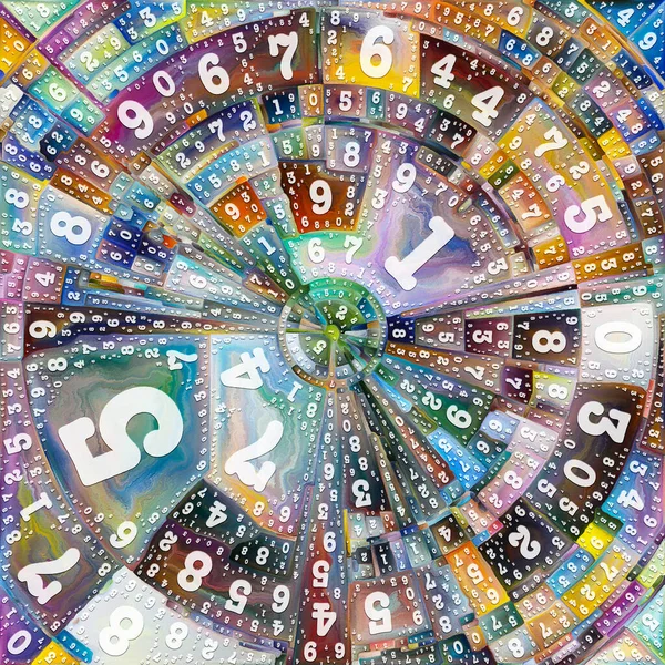 Pintura Pela Série Numbers Pintura Colorida Abstrata Disco Raios Arcos — Fotografia de Stock
